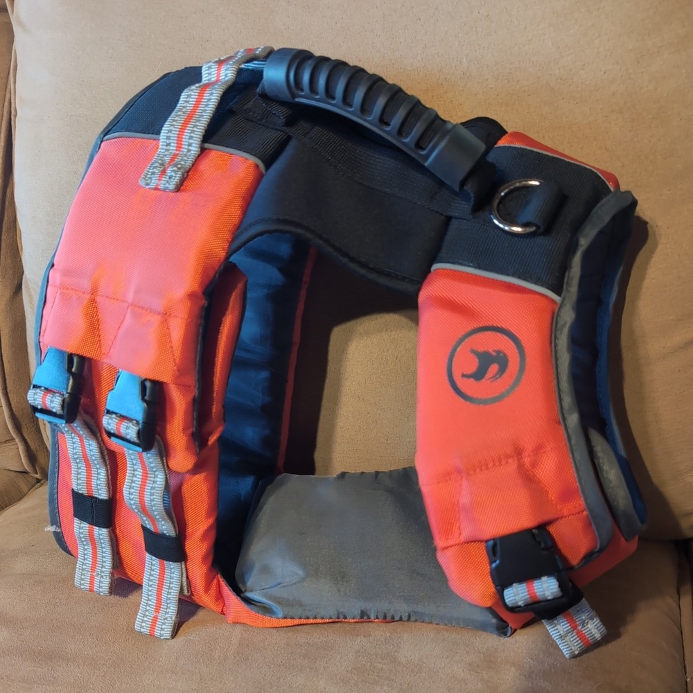 Backcountry Petco Floatation Vest For Dog Orange Life Jacket Size Large